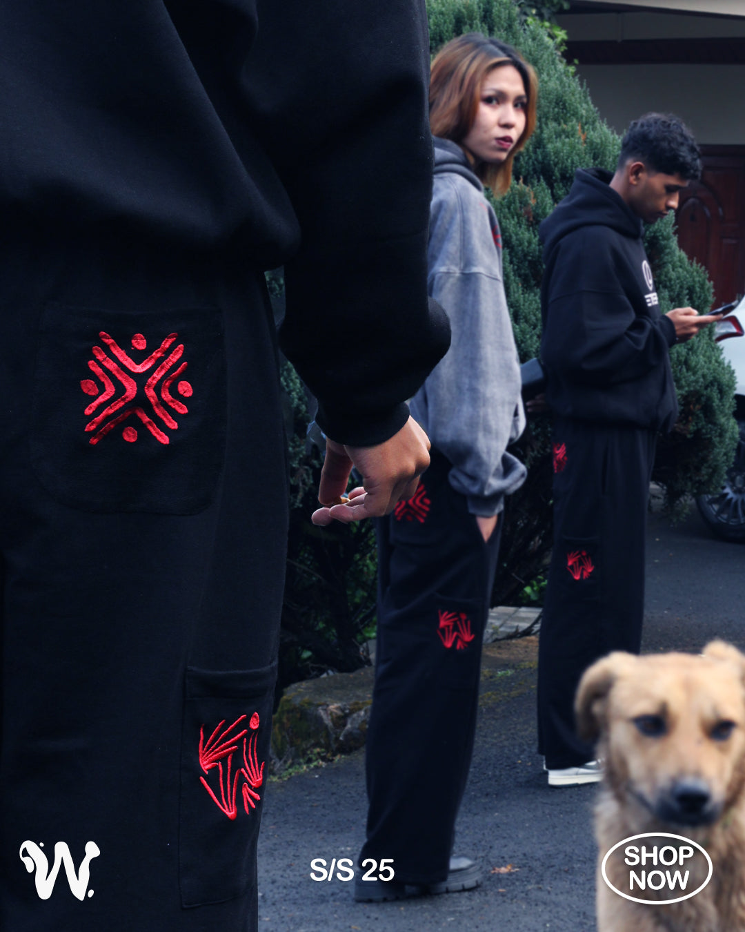 Red Tribal Motif Pants