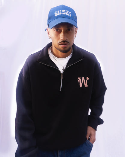 Black Quarter Zip Sweatshirt