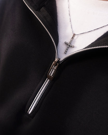 Black Quarter Zip Sweatshirt