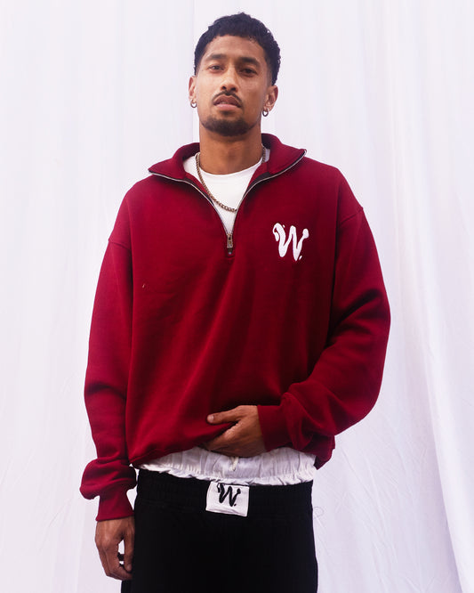 Maroon Quarter Zip Sweatshirt