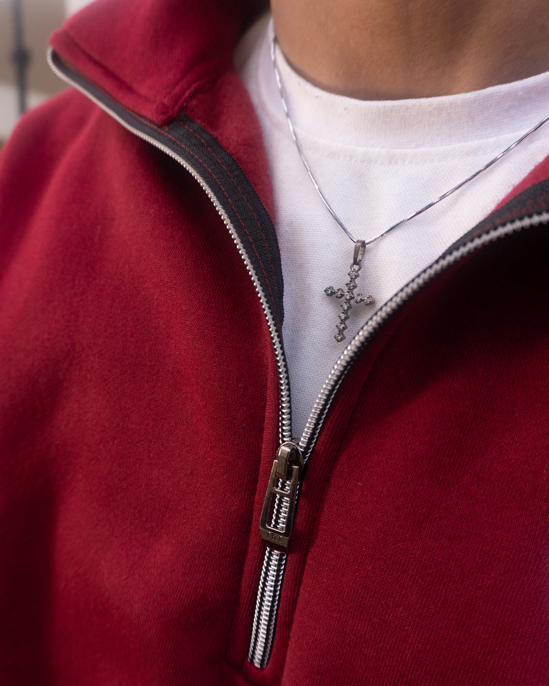 Maroon Quarter Zip Sweatshirt