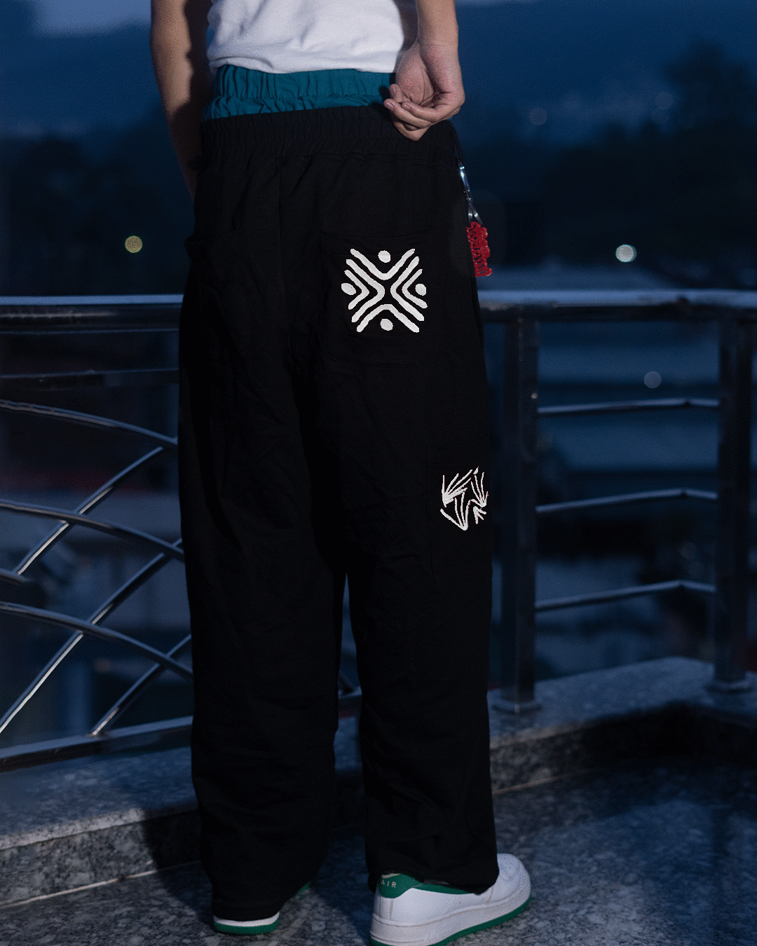 White Tribal Motif Pants